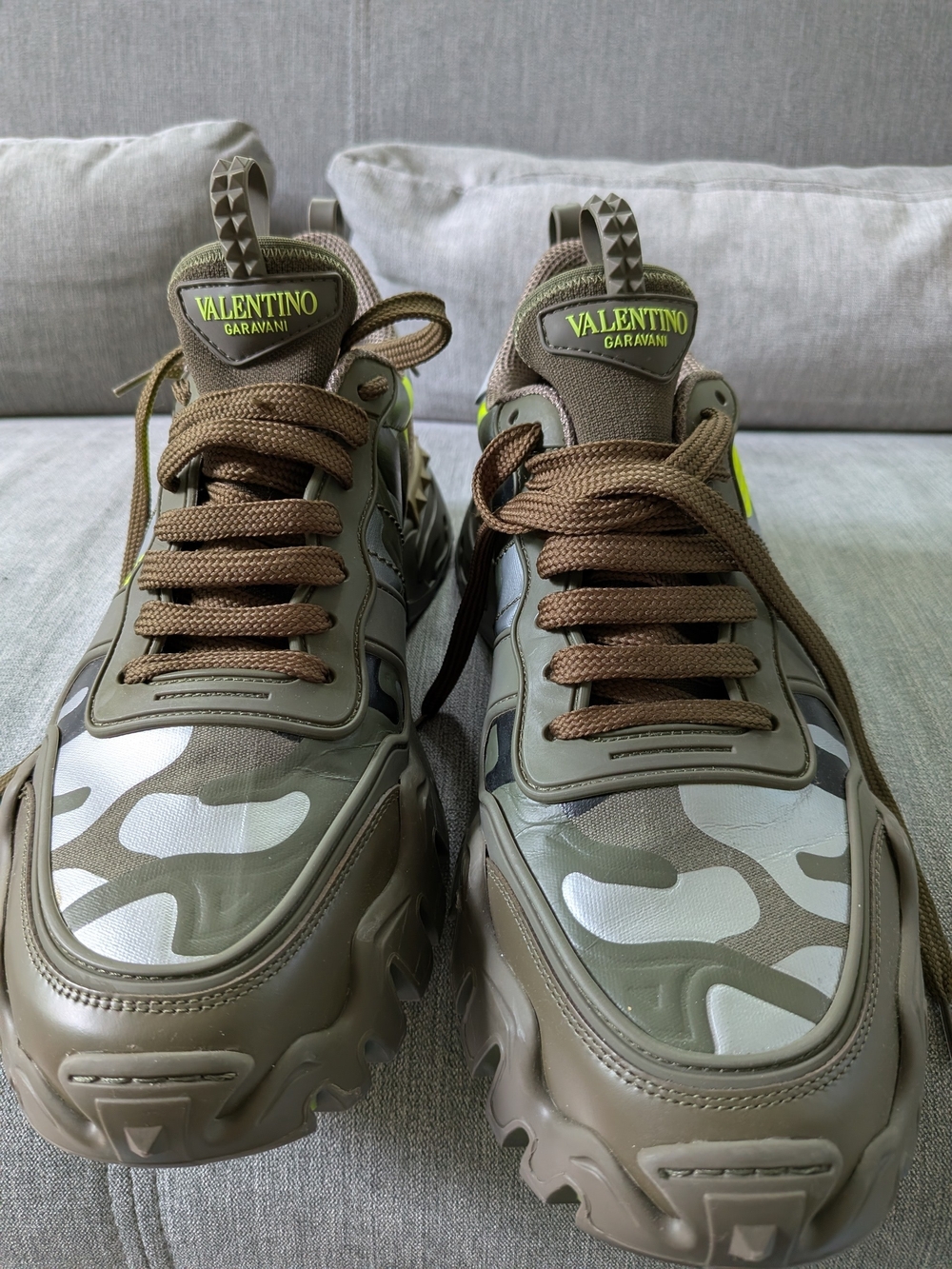 Valentino Garavani Men’s Brown Camo Low-Top Sneakers